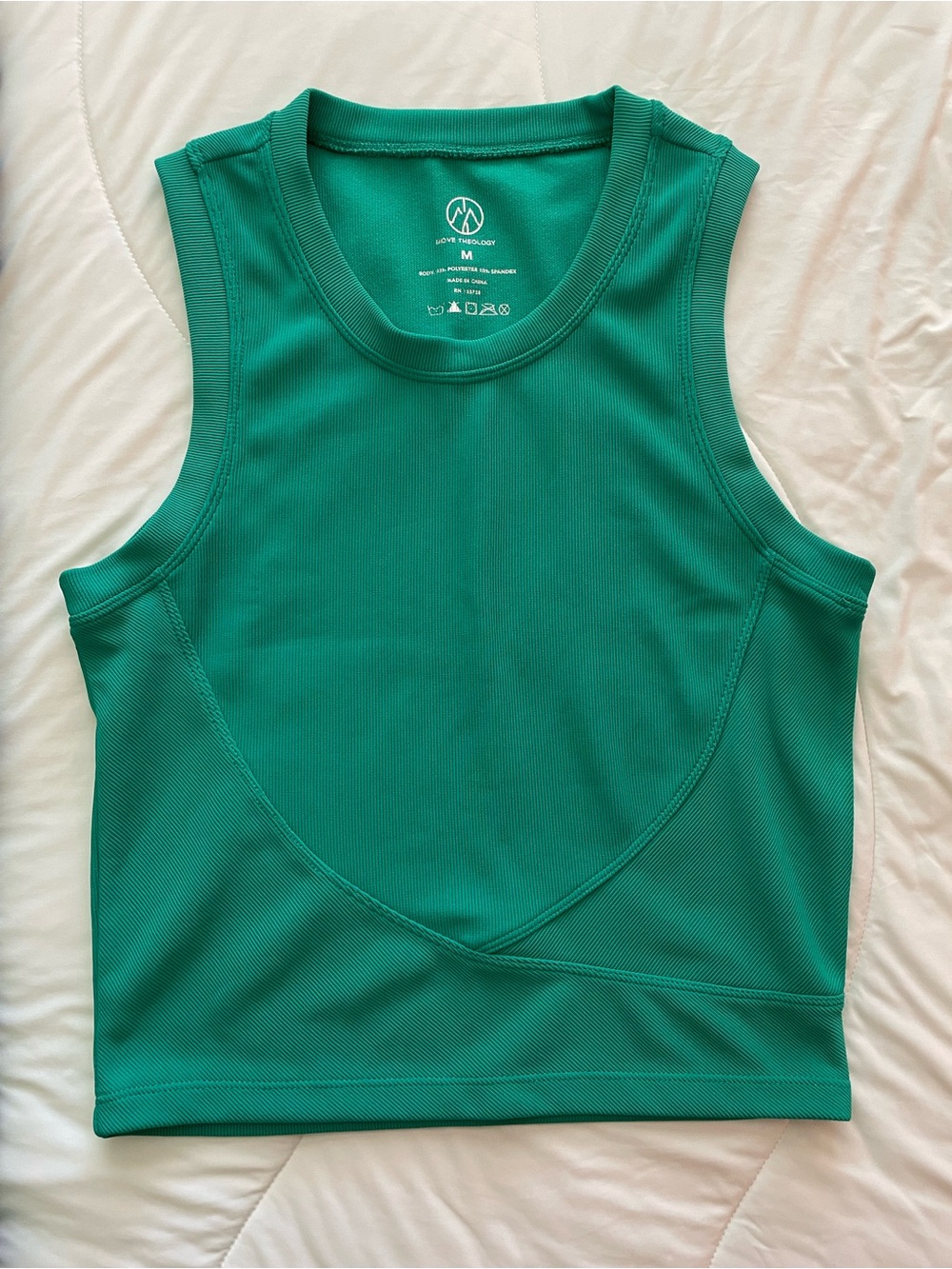 move theology green ribbed athletic tank